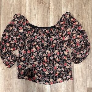 Eclair Floral Puff Sleeve Top small